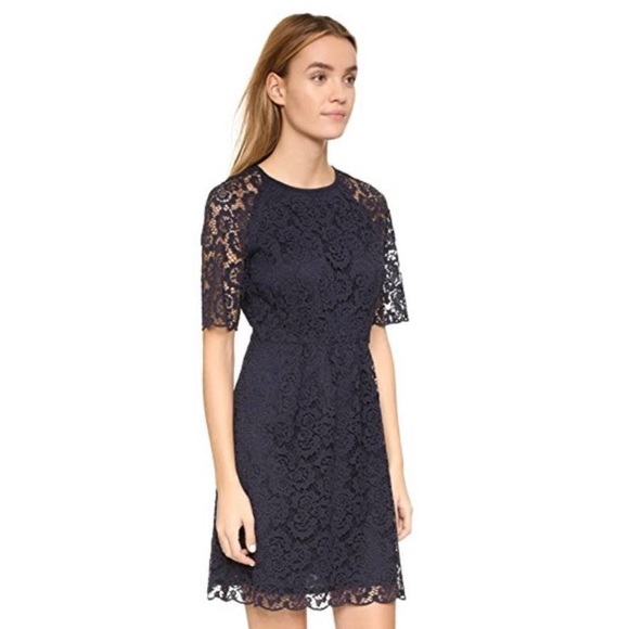 NWOT Madewell Magnolia Lace Dress in Navy - Picture 2 of 11